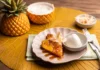 Pineapple grilled and served with coconut