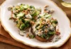 Open-faced tartine with gorgonzola and nuts