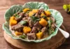 Stewed meat with pumpkin and cabbage