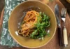 Noodles served with a fast tomato sauce