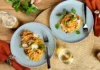 Pasta served with sun-dried tomato pesto