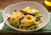 Lemon pasta with marinade and anchovies