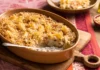 Pasta served with a creamy cauliflower gratin sauce