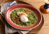 Spinach risoni combined with ginger, yogurt, and bread flour