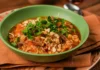New rice served with ragu (recycled)