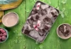 Raspberry-flavored yogurt ice cream dispenser